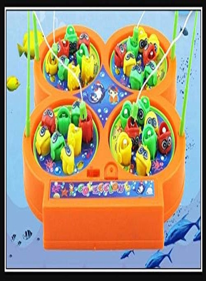 WAKTORO Fish Catching Game with Sound, Include 32 Pieces Fishes and 4 Fishing Rod, Musical Fishing Games for Kids (Colors as per Stock) - Image 3